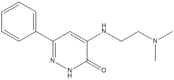 Molecular Structure of 89868-08-6 (3(2H)-Pyridazinone, 4-[[2-(dimethylamino)ethyl]amino]-6-phenyl-)